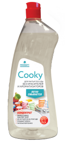 Cooky. Гель для мытья посуды вручную. Без цвета и запаха